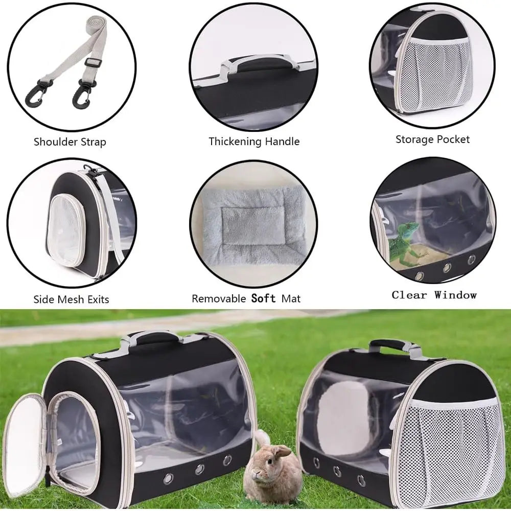 Bearded Dragon Travel Carrier Backpack,Lizard Backpack Carrier,Space Capsule Clear Bubble Window Astronaut Reptile Carrier Backp