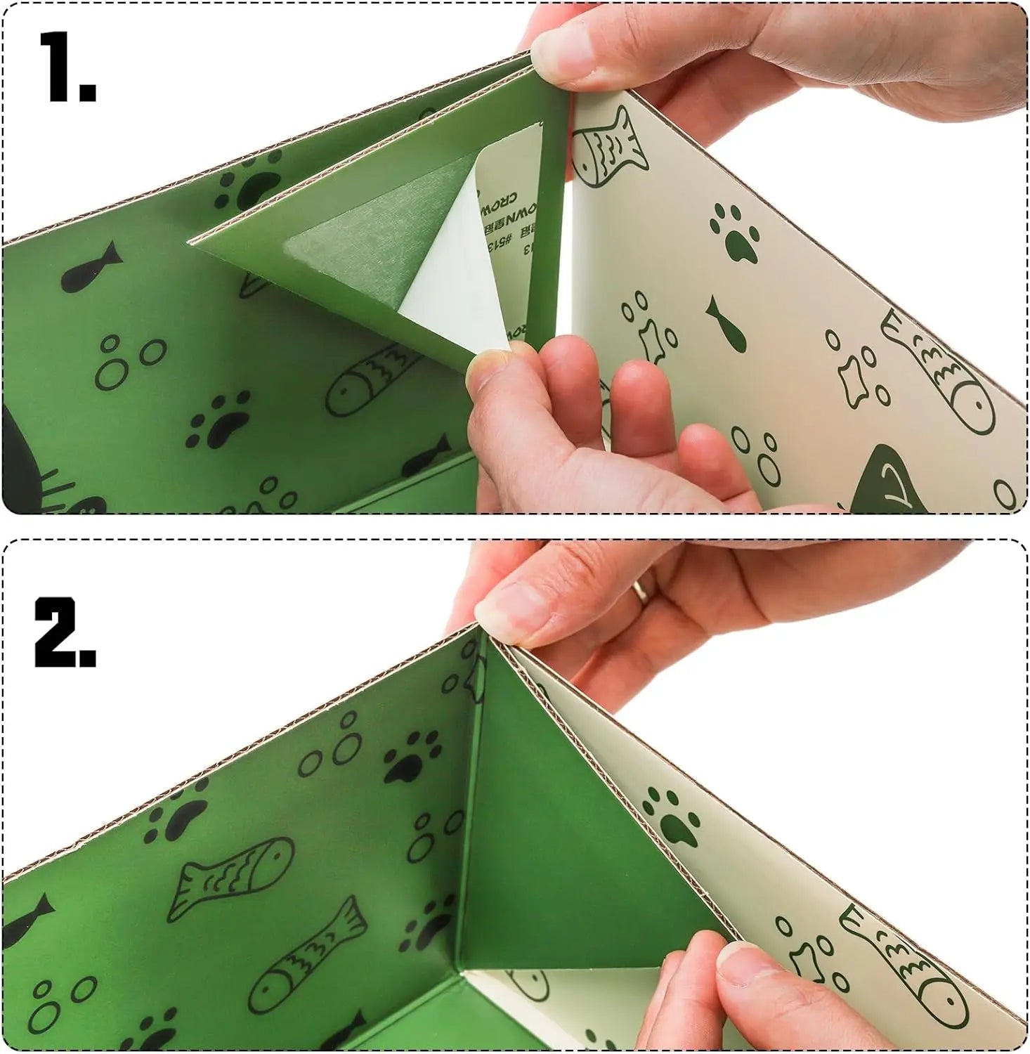 8 Pcs Disposable Cat Litter Boxes with Scoop, Waterproof Double Layer, 14.8 x 11.6 x 4.7in