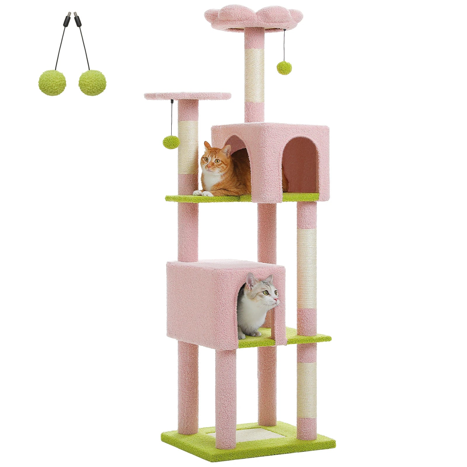 Multi-Level Cat Tree for Indoor Large Cat Tower with 2 Spacious Condos Scratching Posts Scratching Pad Cat Accessories Cat Toys