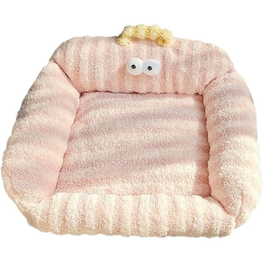 Cozy Winter Dog Bed - Plush Cushion for Small Dogs, Puppies, and Cats, Ideal for Indoor Use (Pink, Large)