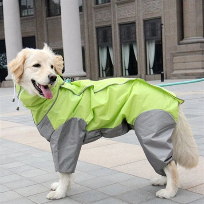 Pet Large Dog Raincoat Outdoor Waterproof Clothes Hooded Jumpsuit Cloak For Small Big Dogs Overalls Rain Coat Labrador