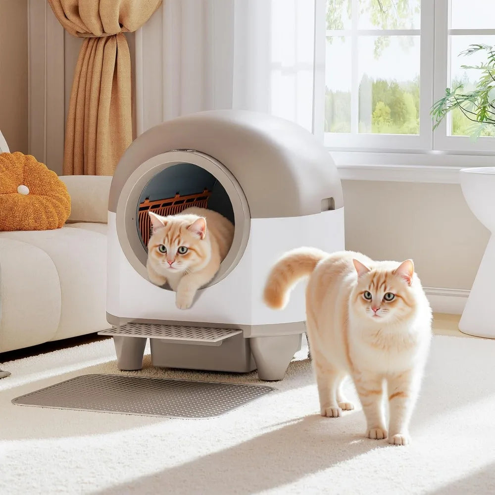 Automatic Self-Cleaning Litter Box for Multiple Cats with Smart Sensors and App-Controlled Features, Large 90L Capacity