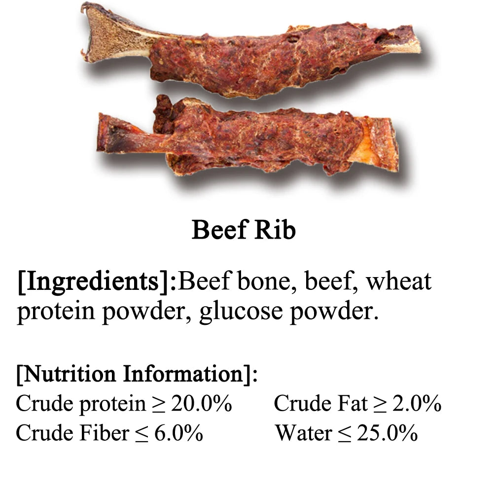 All Natural Beef Rib Dog Treats for Small, Medium, & Large Dog - Dog Chews Long Lasting without Artificial Additives