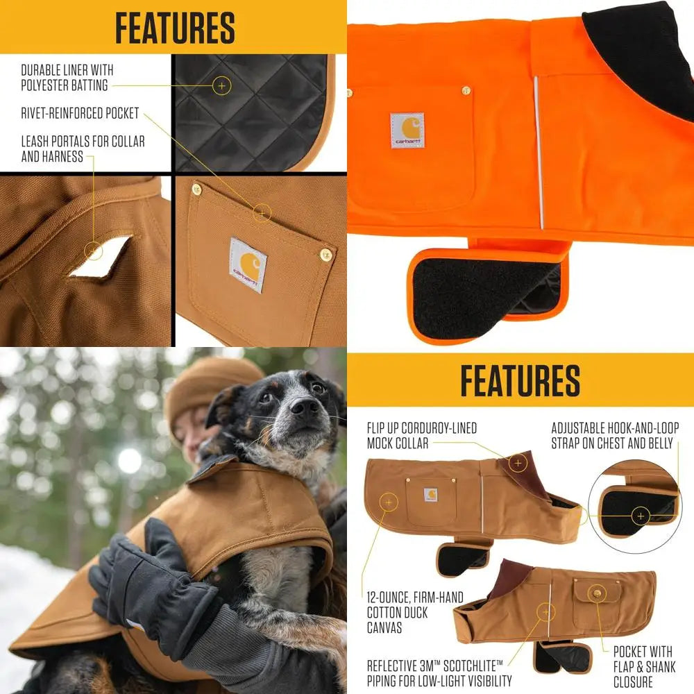 Carhartt Firm Duck Dog Chore Coat, Insulated Weather Resistant Jacket for Cold and Windy Conditions, Hunter Orange, X-Large