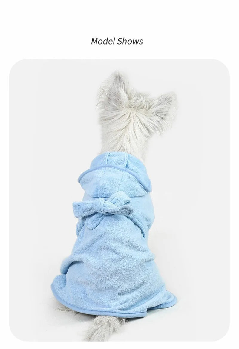 Pet Dog Towels Bathrobes With Cap Soft Drying Bath Pet For Cat Hoodies Puppy Super Absorbent Bathrobes Cleaning Necessary Supply