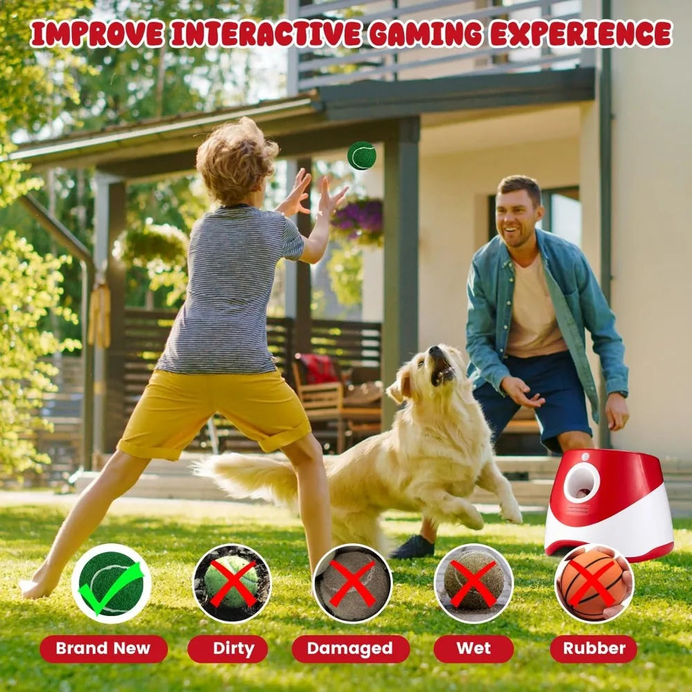 Automatic Dog Ball Launcher with Adjustable Throw Distance, Rechargeable Pet Toy for Interactive Play