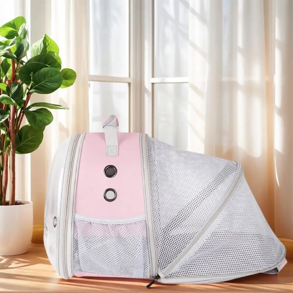 Back Expandable Backpack for Small Animals, Portable Travel Bag Breathable Pet Carrier Cages for Bunny, Guinea Pig, Bearded Drag