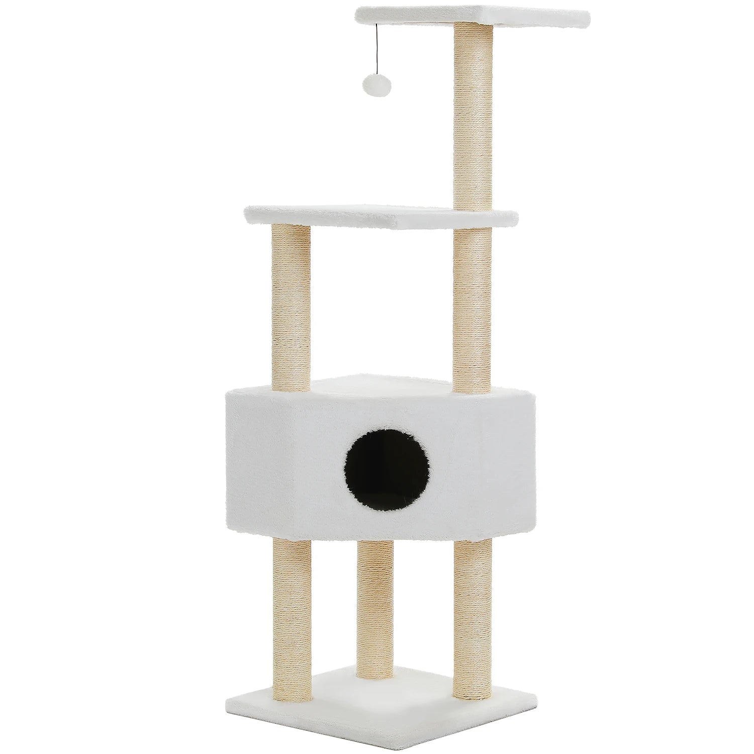Cat Tree with Toy Cat Tower condo for Indoor Cats Cat House with Padded Plush Perch Cozy Hammock and Sisal Scratching Posts