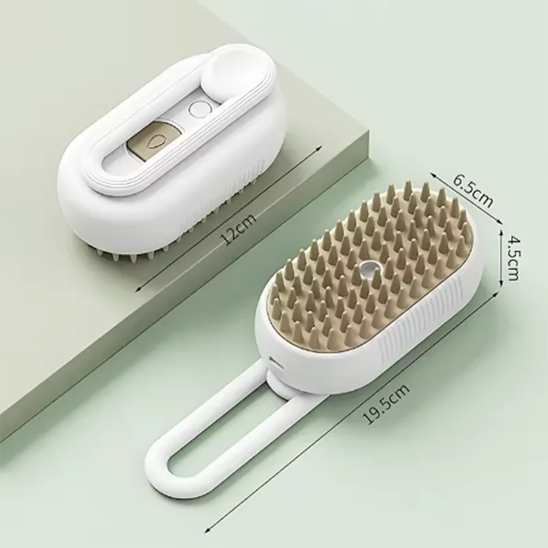 New Cat Dog Pet Spray Massage Brush One Button Steam Spray Folding Rotatable Floating Hair Bath Hair Removal Brush Comb