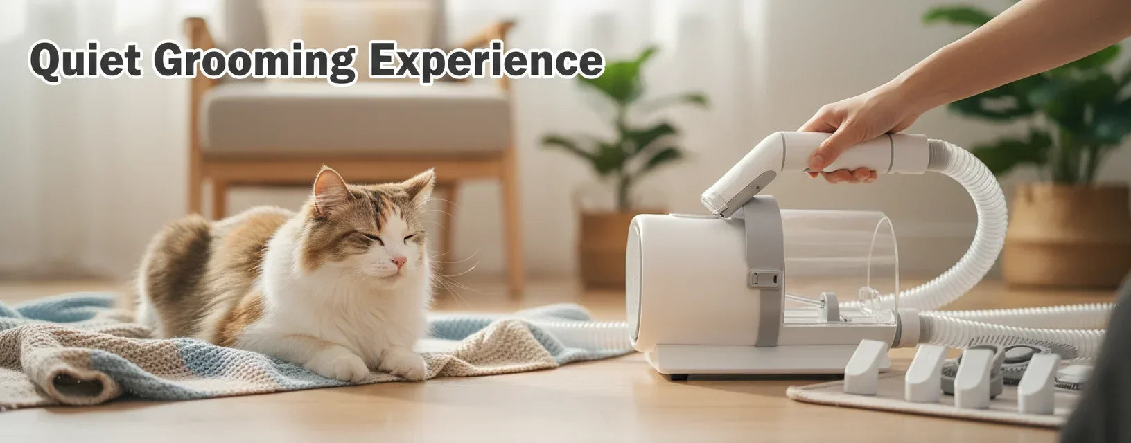 Pet Grooming Vacuum Kit with 2L Dust Cup, 3 Suction Modes & 5 Grooming Tools for Dogs and Cats