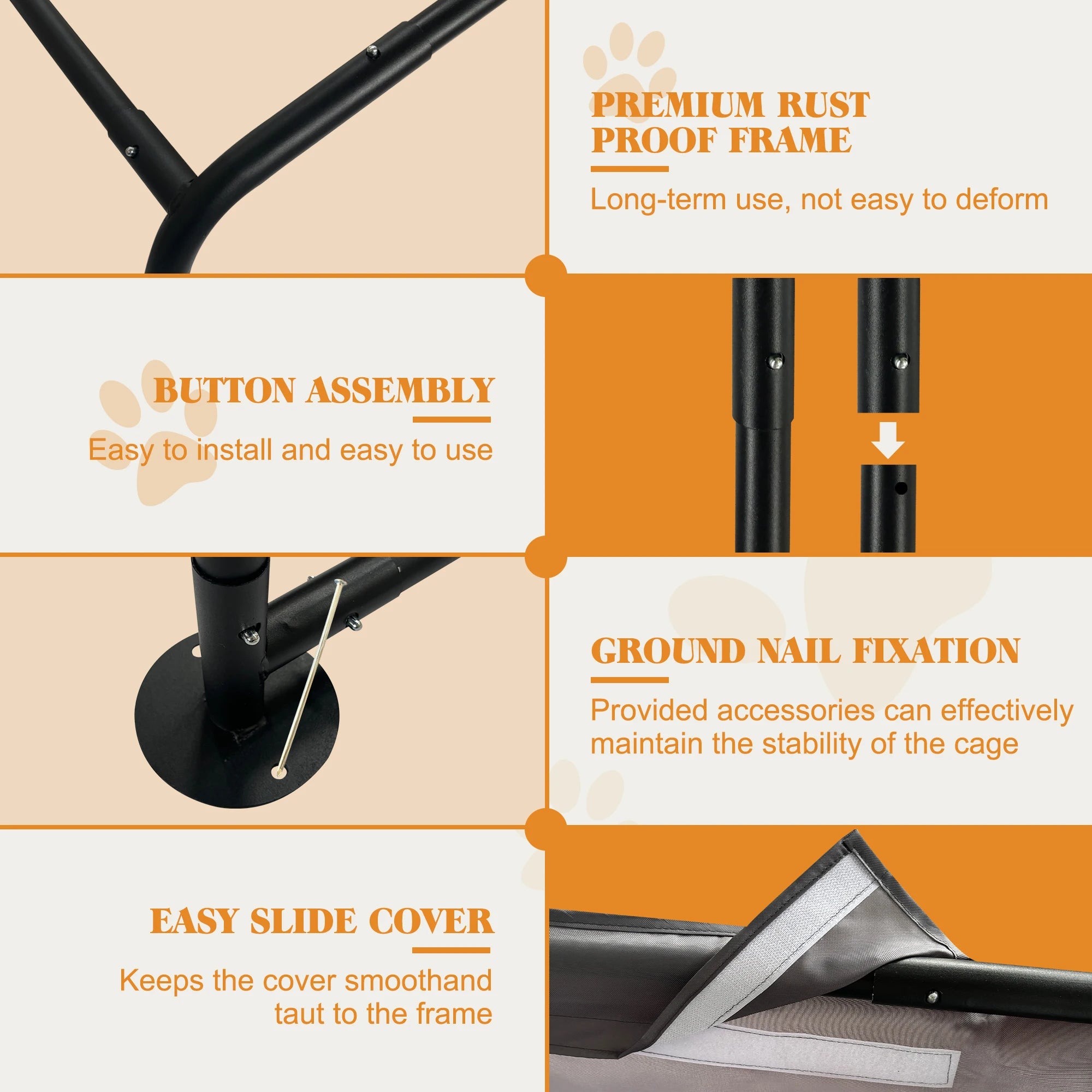 Dog Shade Shelter, Portable Pet Tent, Water Resistant Dog House for Shade Protection, Outdoor, Garden, Patio, Backyard, Gray