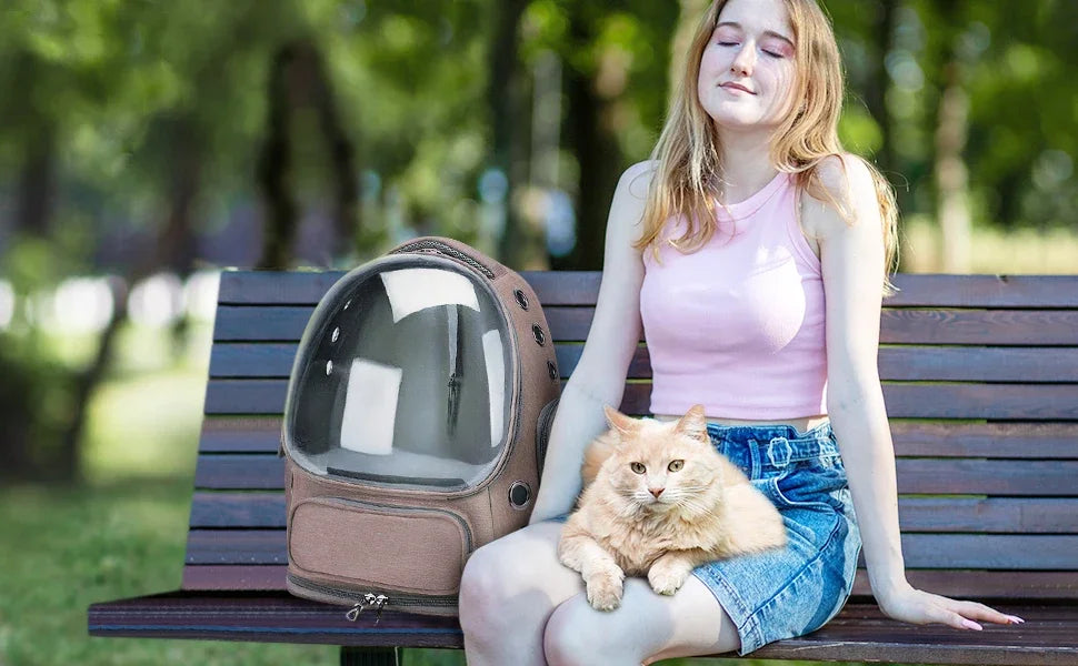 Transparent Pet Carrier Backpack Ideal Cat Accessories Outdoor Pet Shoulder Bag Breathable Pet Supplies With Ample Ventilation