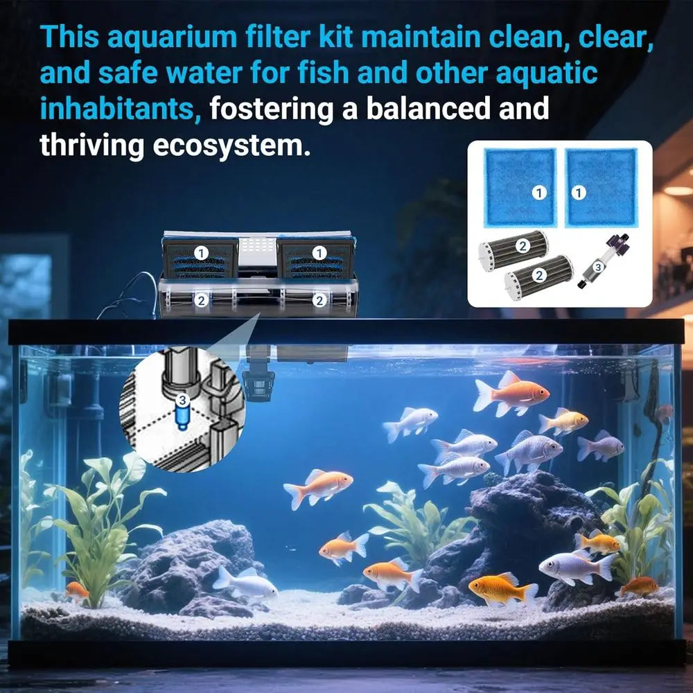 Aquarium Filter Cartridges Kit For Marineland Penguin Power Filters 350 Includes Aquarium Impeller, Rite Size C Filter Cartridge