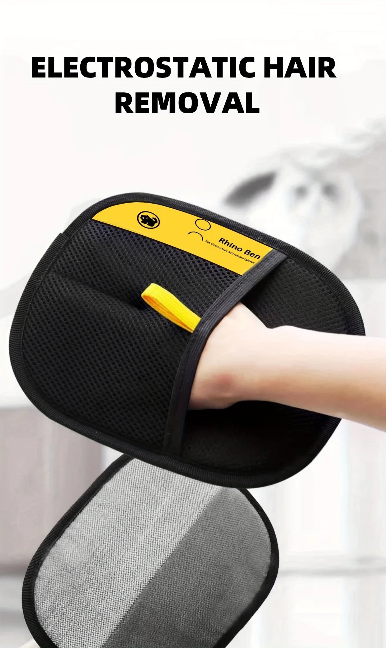 2-Piece Pet Hair Removal Gloves – Double-Sided Cat Brushes, Anti-Shedding Grooming Gloves, Hair Control Care Tools