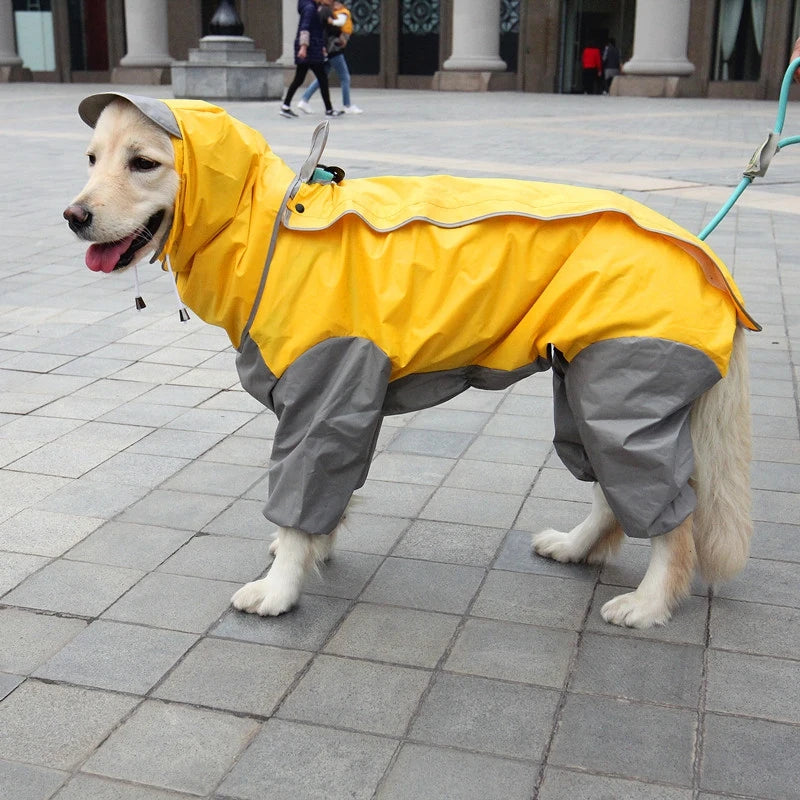 Pet Large Dog Raincoat Outdoor Waterproof Clothes Hooded Jumpsuit Cloak For Small Big Dogs Overalls Rain Coat Labrador