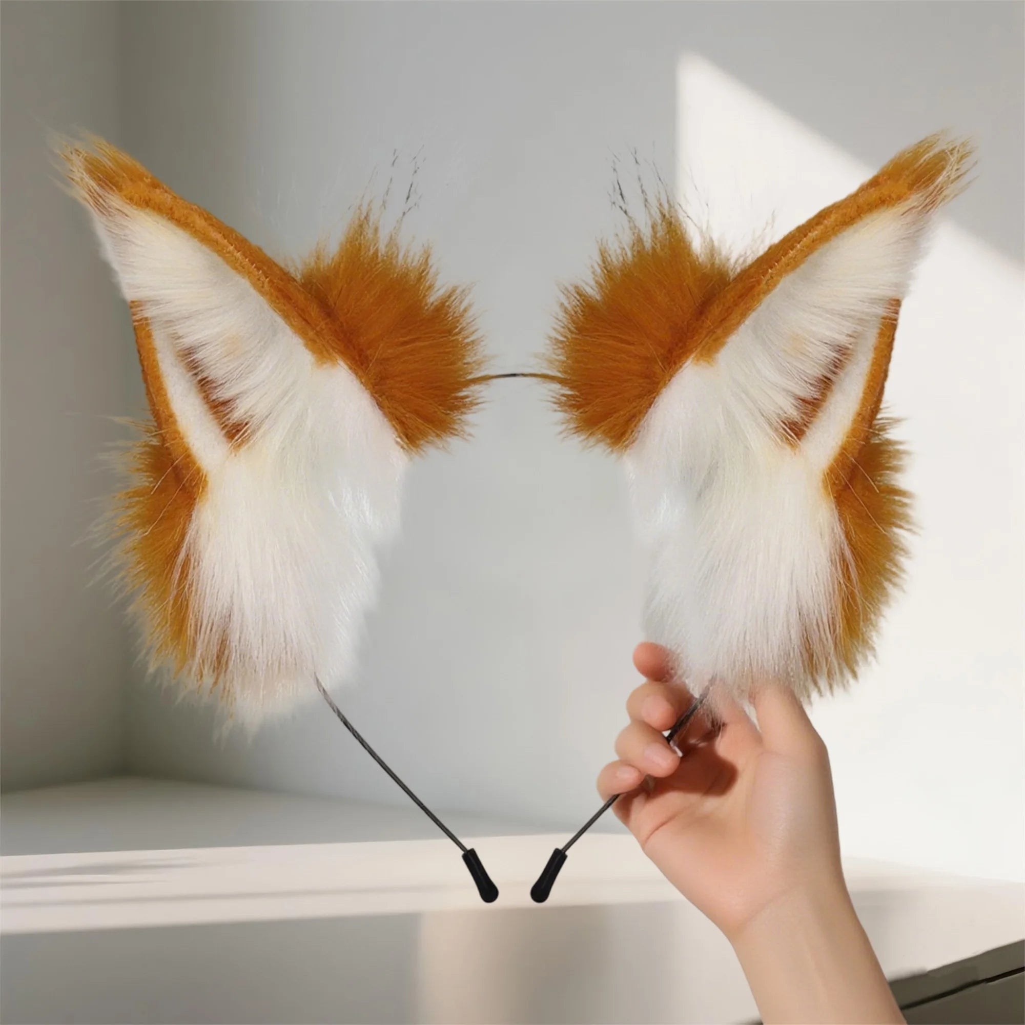Black Cat Ears Headband Furry Animal Costume Hair Accessories for Halloween Party Cosplay Dress Up Fun