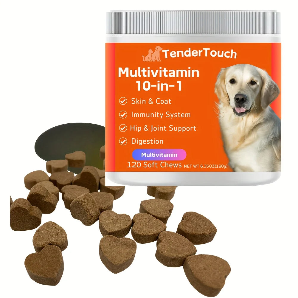 360 Chews - 3 Pack (3 x 180g/6.35oz) 540g/19.1oz - TenderTouch Multivitamin Dog Supplement, Digestive Enzymes, Grain Free Dog