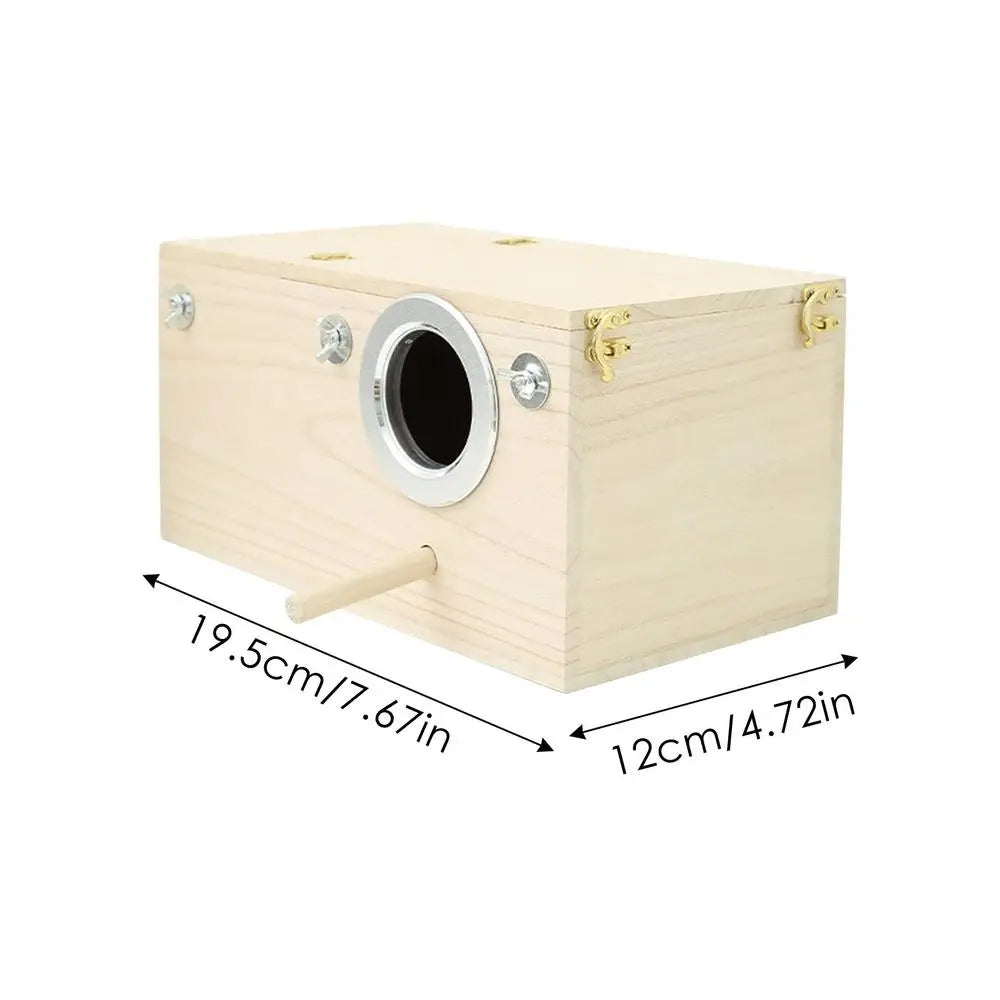 Wood Bird House Nest Birds Breeding Box With Perch Stand Spring Bird Parrot Breeding Decorative Cages Pet Accessories