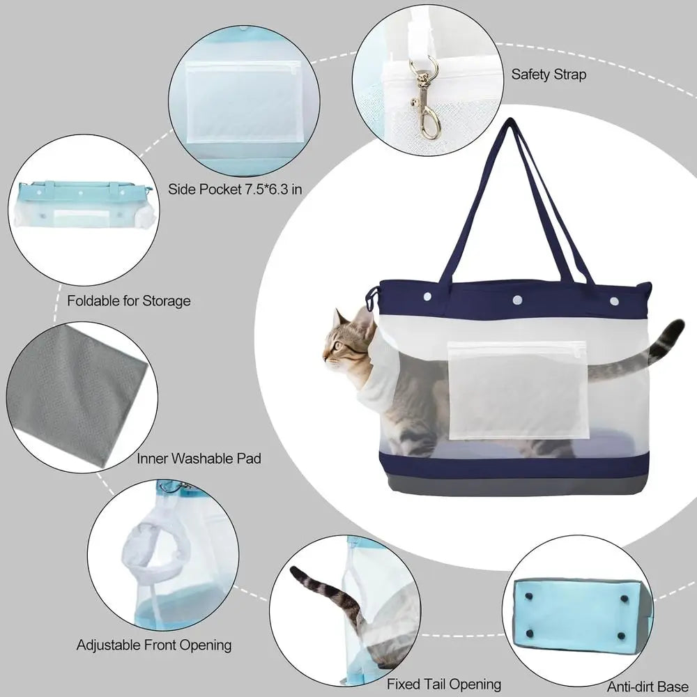 Dog Purse Carrier for Small Dogs, Cats - Dog Carrier Purse for Small Animals up to 22lbs, Collapsible Breathable Pet Carrier Sli
