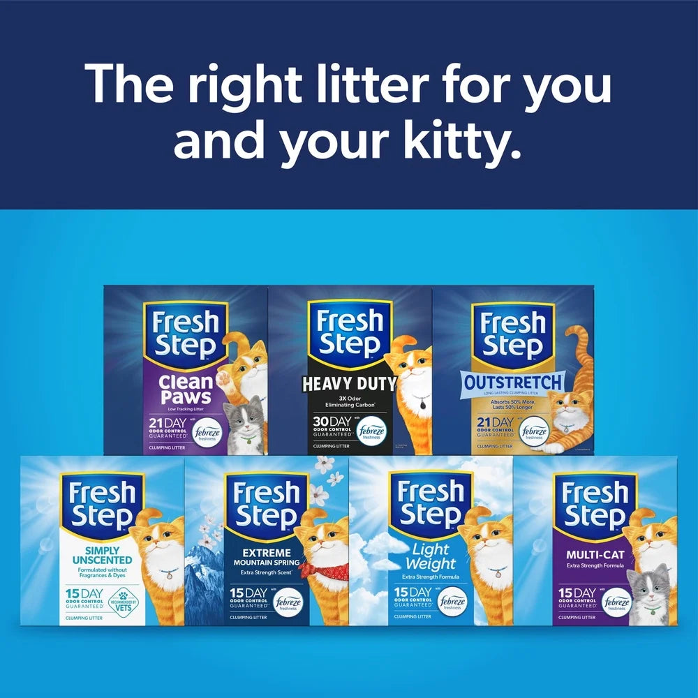 Heavy Duty Clumping Cat Litter with Odor Control Febreze Freshness 30 Day Odor Elimination Low Dust Formula All Cats