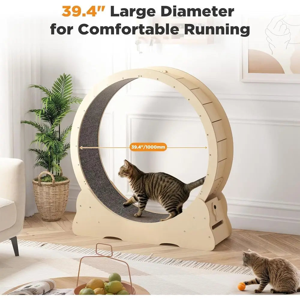 Extra-Large Silent Indoor Cat Exercise Wheel with Removable Carpet, 46 for Feline Fitness & Fun