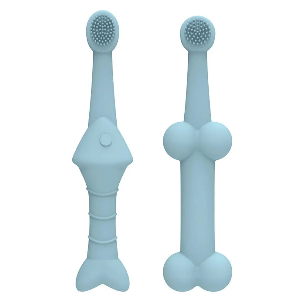 2Pcs Silicone Dog Tooth Brush 360 Degree Cleaning Dog Tooth Cleaning Brush Soft Bristle Toothbrush for Small & Large Pets