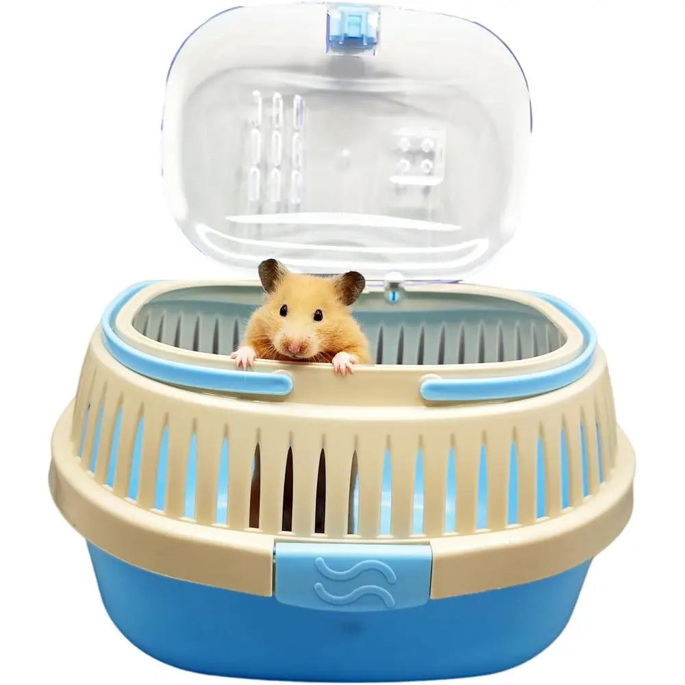 Hamster Carrier Guinea Pig Carrier 13 X 11 X 8 In Portable Hamster Travel Cage with Ventilation Holes Outdoor Small Animal Carri