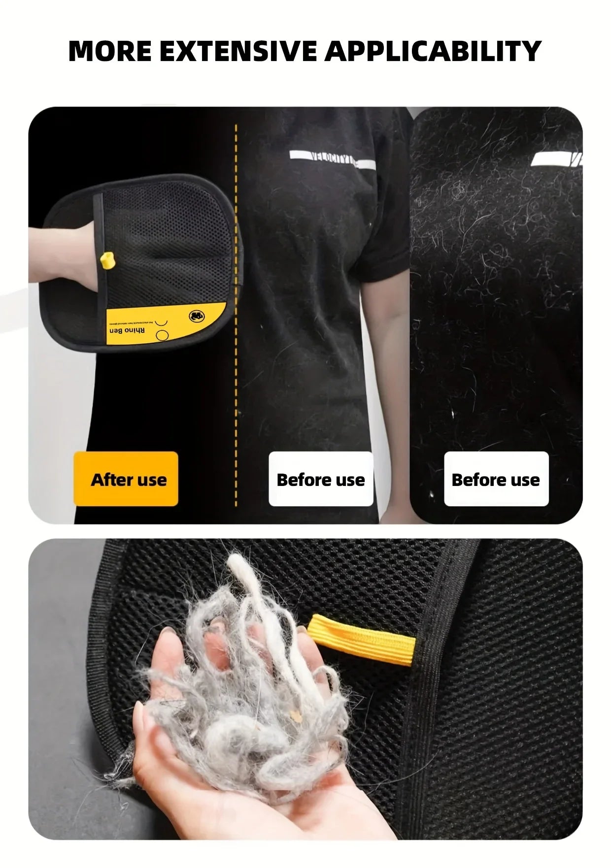 2-Piece Pet Hair Removal Gloves – Double-Sided Cat Brushes, Anti-Shedding Grooming Gloves, Hair Control Care Tools