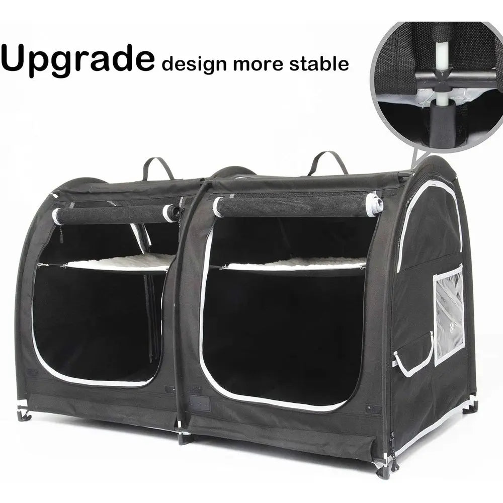 Collapsible Pet Carrier for Cats: Travel Carrier with Hammock, Mat, Litter Box & Carry Bag