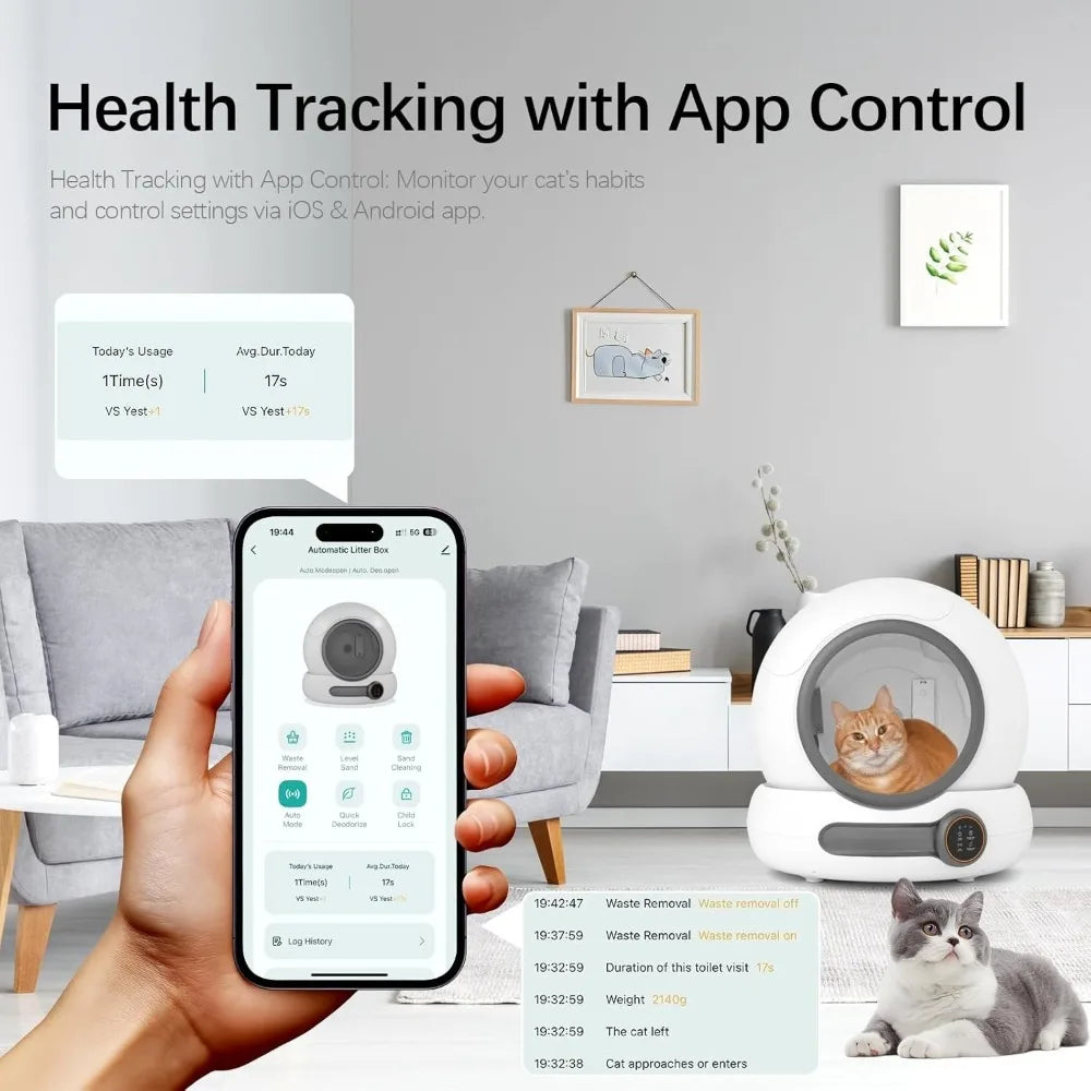 Self-Cleaning Litter Box with a 5.4-inch Low-Entry Design and Dual Safety Guards, Specially Crafted for Kittens, Dwarf Cats,Cust