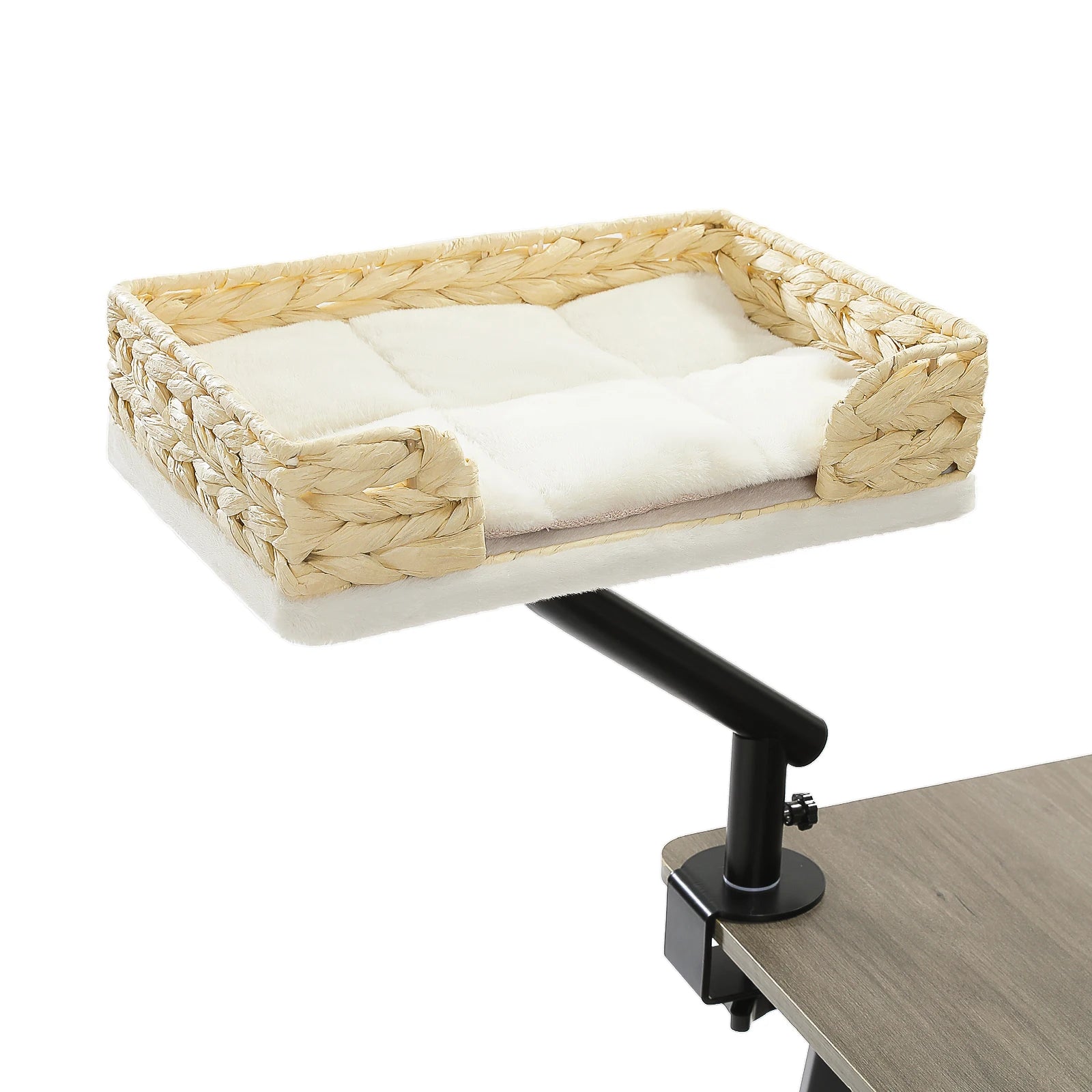 Cat Desk Bed, 360° Rotatable Cat Bed Stand for Indoor Cats, Adjustable Cat Basket, Cats Hammock for Table, Soft Cat Bed for Desk