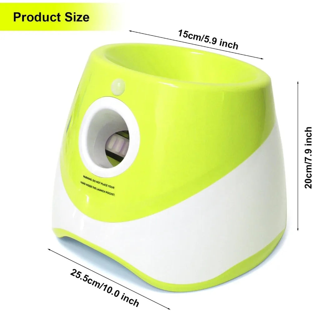 Automatic Dog Launcher for Small Dogs, Fetch Machine with 9 Tennis Balls, 10-30ft Range, Indoor/Outdoor Use, Yellow-Green, Ideal