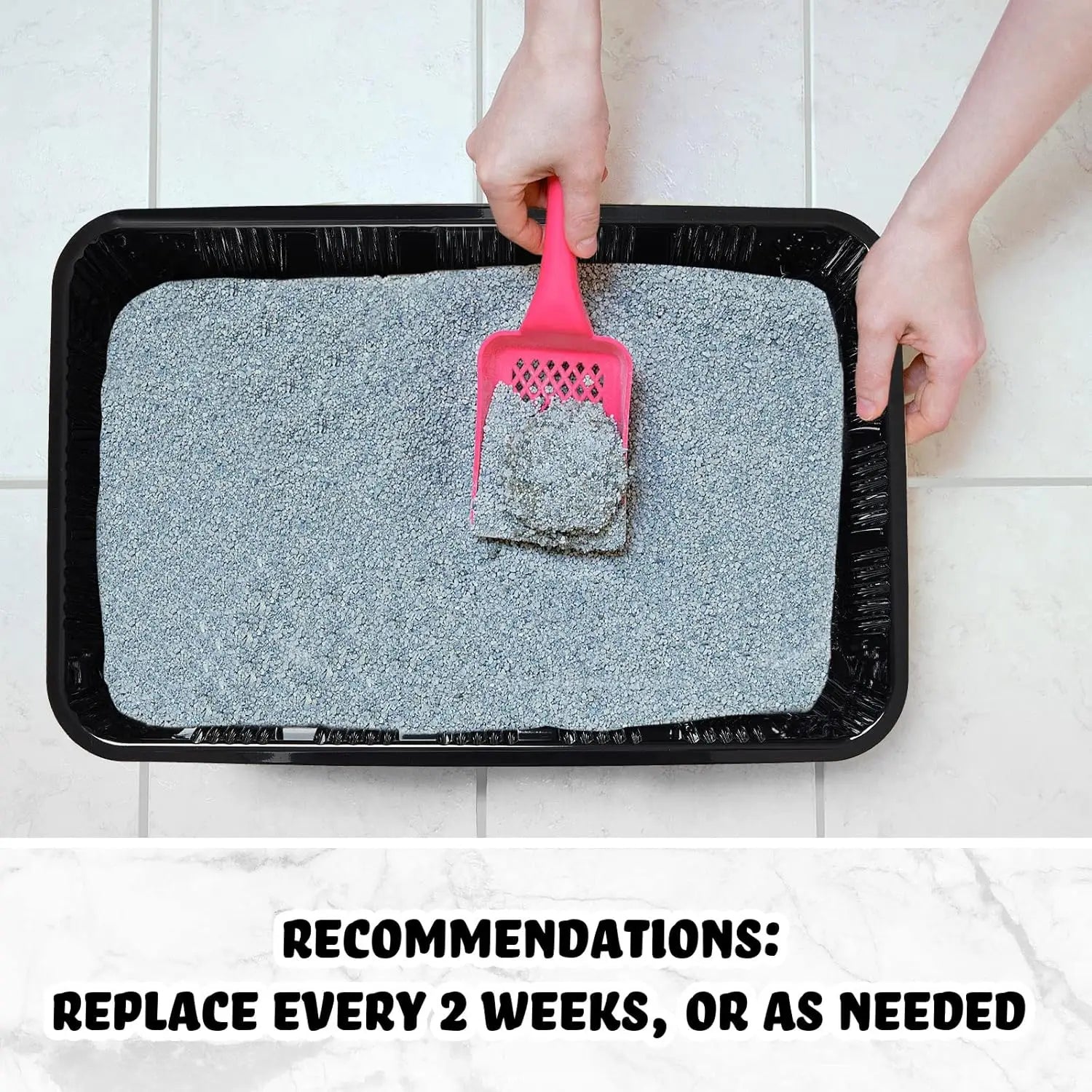 60 Pack Disposable Cat Litter Boxes, 16.7 x 10.5 in, Black, Travel-Friendly, Recyclable