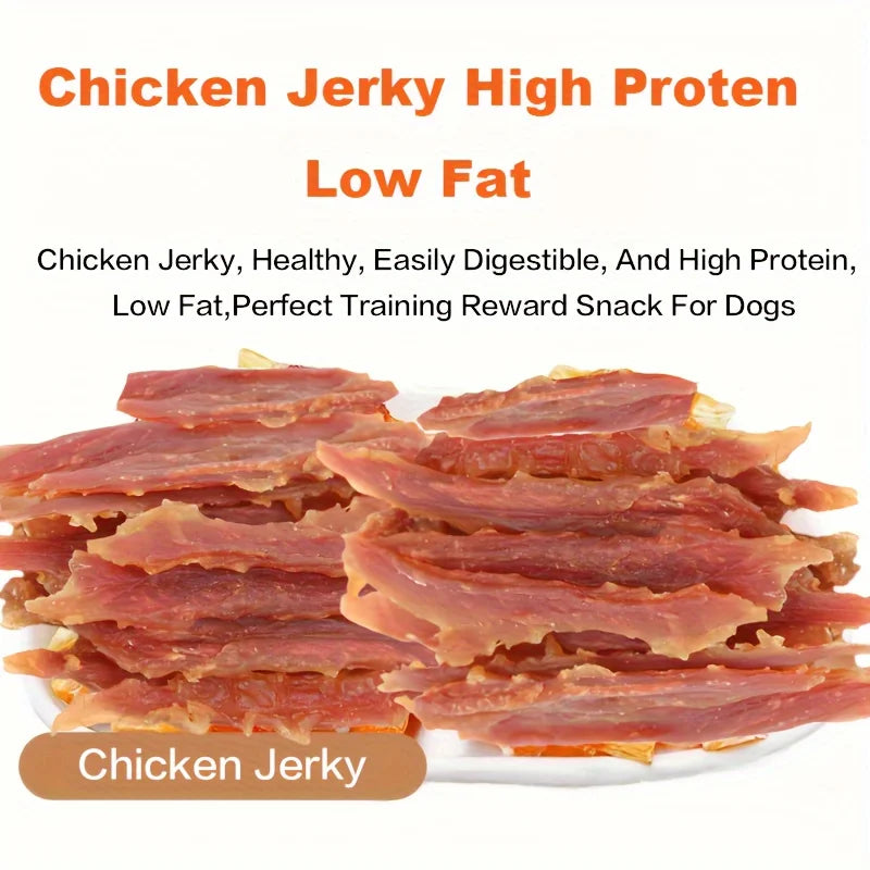 2-Pack(2 x 200g/7.05oz)Chicken Jerky Treats For Small, Medium, Large Dog, Made With Real Pure Chicken - Healthy