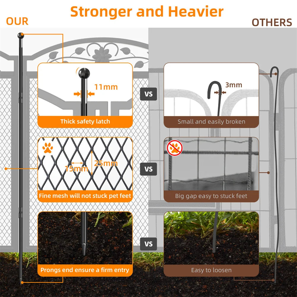 Heavy Duty Large Dog Playpen Pet Exercise Run Enclosure Fence Pet Whelping Pen Box with Waterproof Fertility Mat Indoor Outdoor