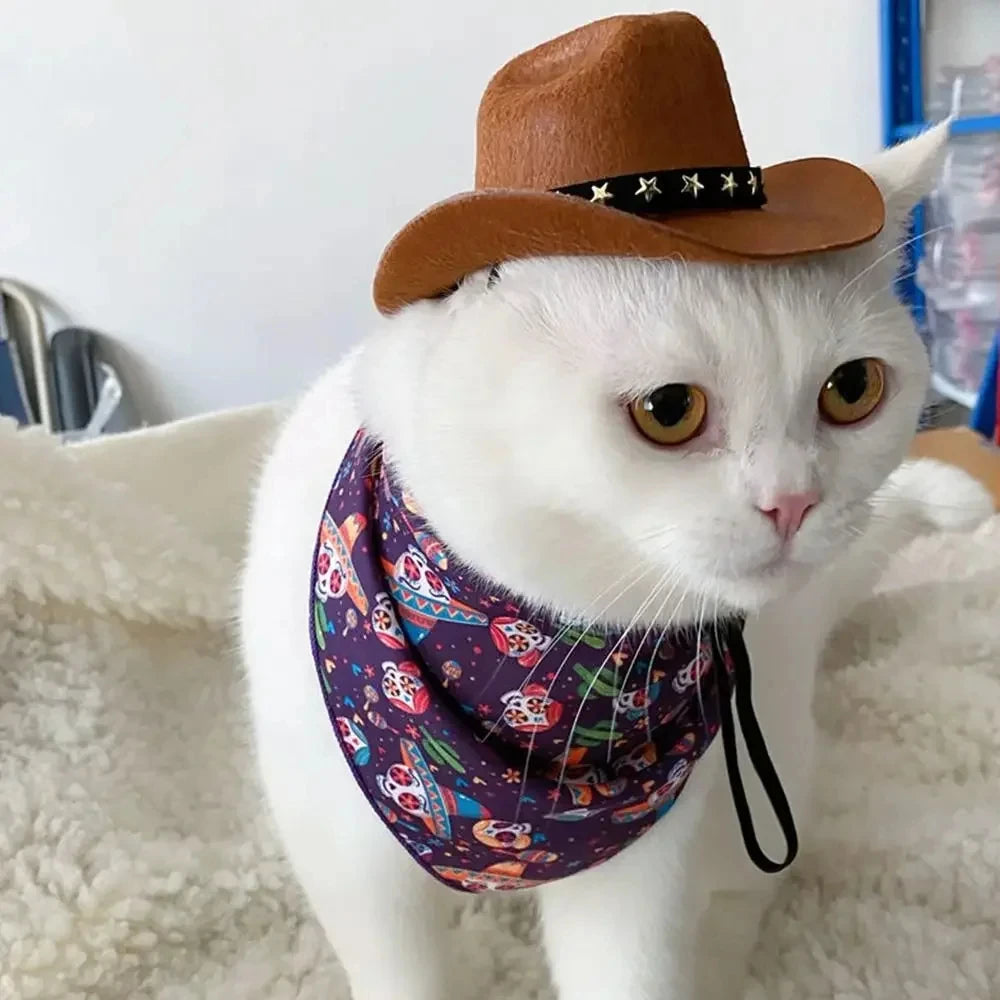 One Piece Pet Cat Hat Star Cowboy Hat Pet Supplies Adjustable Cat Costume Top Hat Headwear Pet Hat Cat Hat Pet Sun Hat Cat