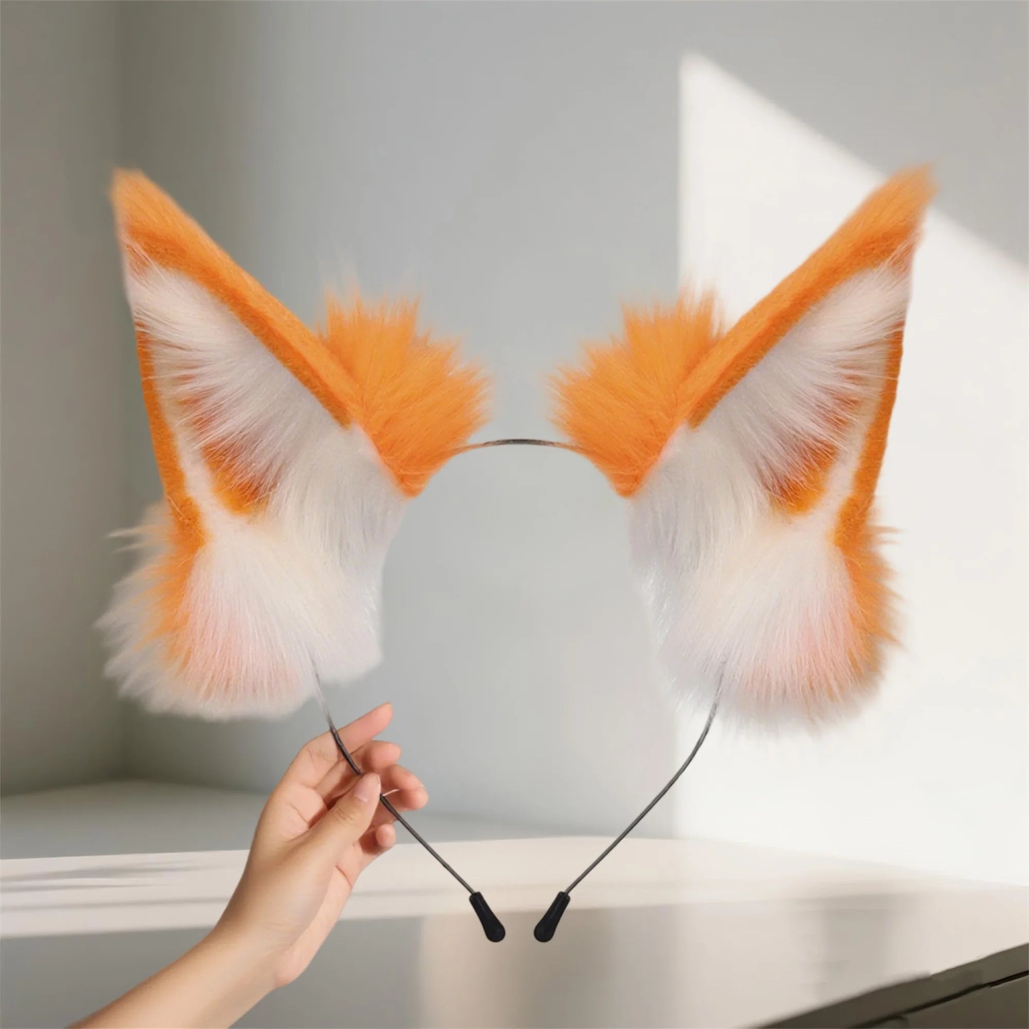Black Cat Ears Headband Furry Animal Costume Hair Accessories for Halloween Party Cosplay Dress Up Fun