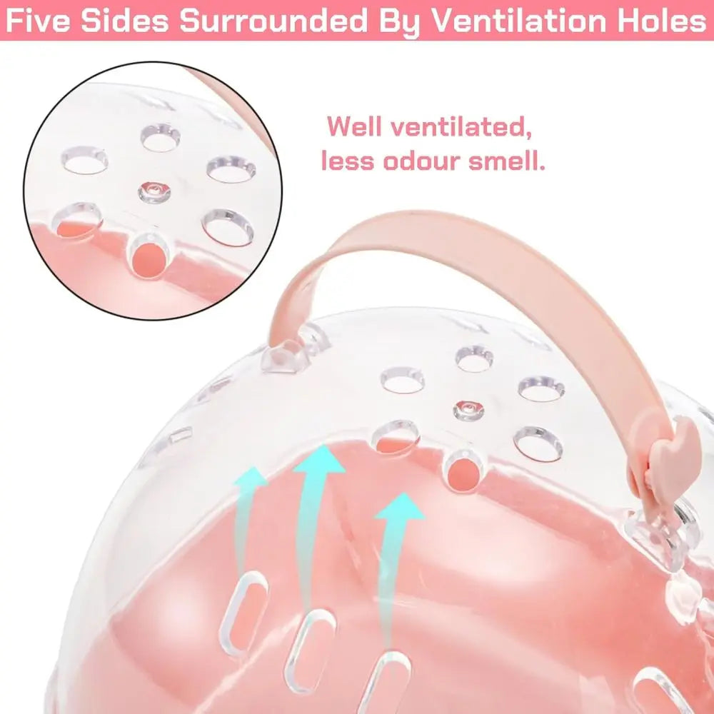 Hamster Carrier Cage, Portable Small Animal Carrier Cage with Water Bottle, Guinea Pig Outgoing Cage Hamster Travel Carry Case f