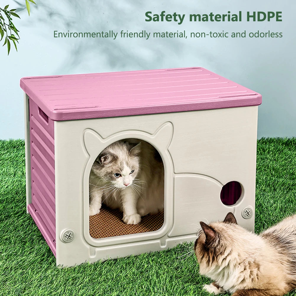 Stray Cat House Outdoor Rainproof Shelter Winter Warm Cozy Pet Cave Sleeping Beds Foldable Washable for Small Pets Supplies