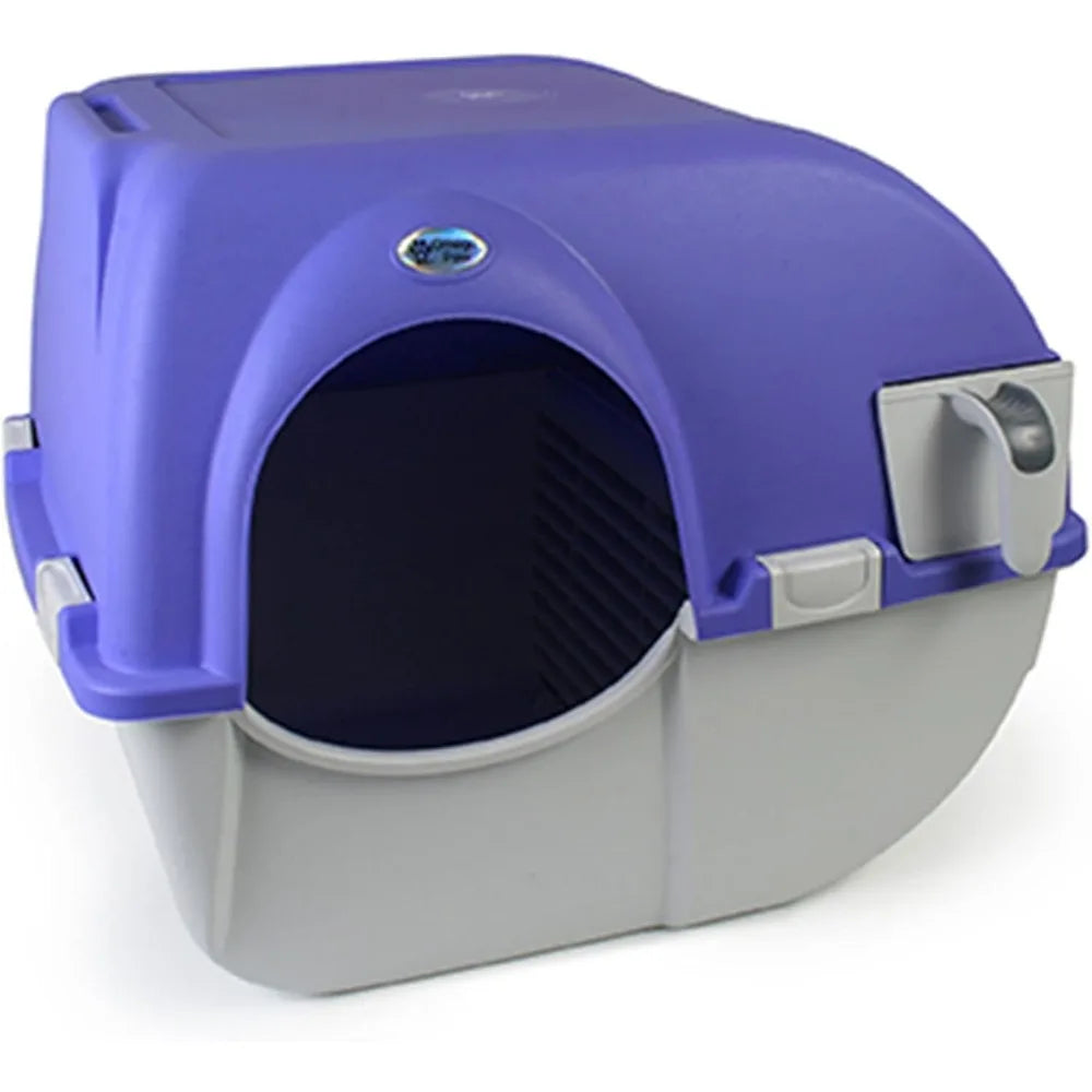 Automatic Self-Cleaning Litter Box for Regular Cats - Indoor Outdoor Enclosed Lid, Large Capacity, Easy Maintenance