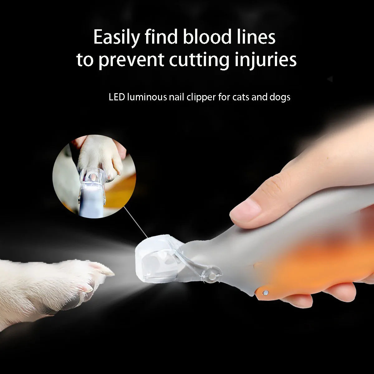 Pet Nail Clipper with LED Light Dog Cat Special Nail Clipper Multifunction Nail Trimmer Pet Cleaning Grooming Supplies