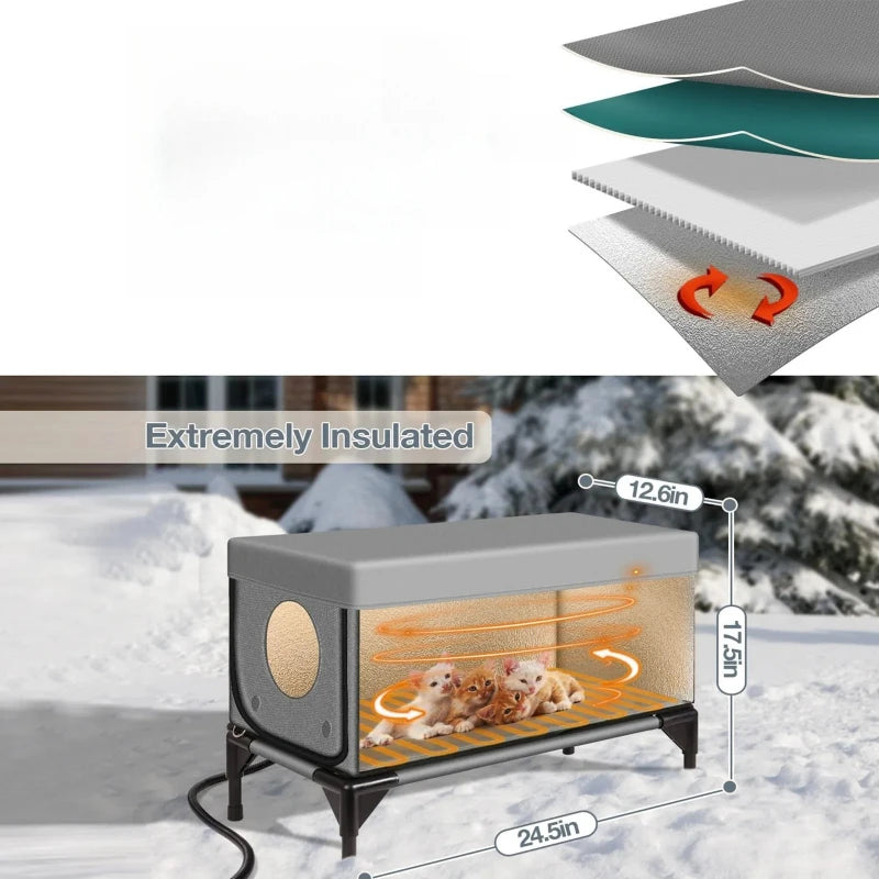 Outdoor Heating Insulation Cat Litter Waterproof Foldable Cat Delivery Room Pet House Reliable Bearing Capacity Pet Products