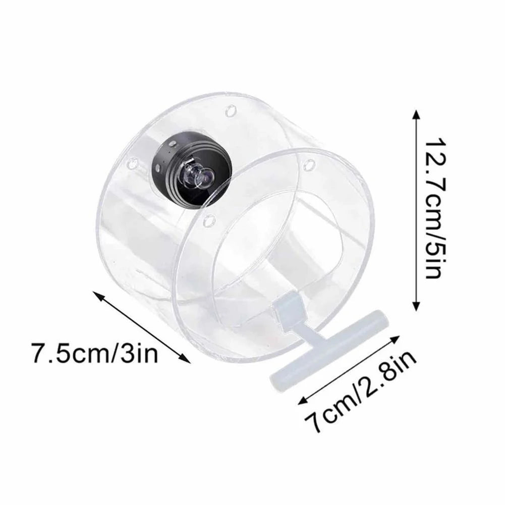 Smart Birds Hanging Feeder Transparent with Camera Home Pet Bird Feeder 1080P HD Easy Installation for Outdoor Garden