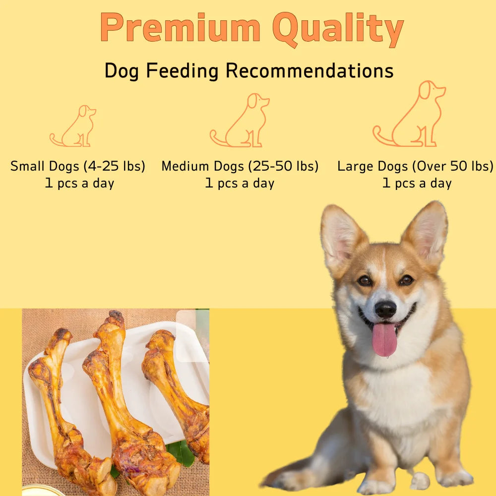 1/2 Pack-2/4 Count x 70-110g Beef Flatbone, Natural Ingredients, Natural Dog Treats, Healthy, Easily Digestible