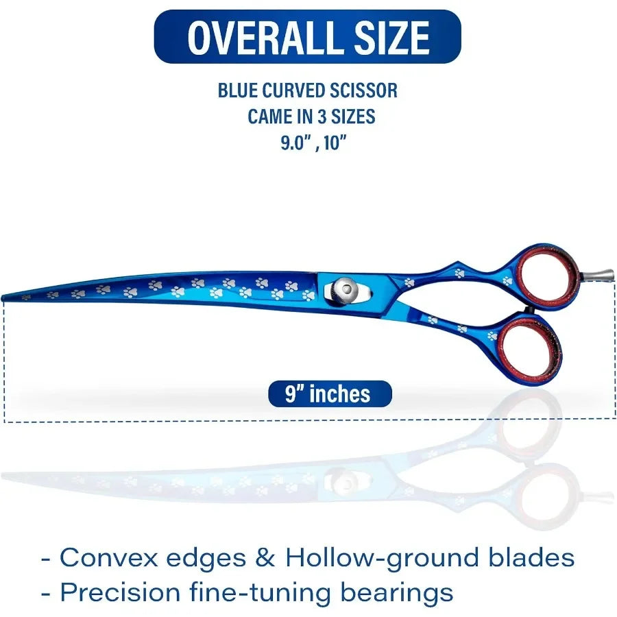 Pet Grooming Scissor Dog Curved Blade scissor Pet Grooming Scissors Dog Hair Cutting Shears with Bag for Professional Right Han