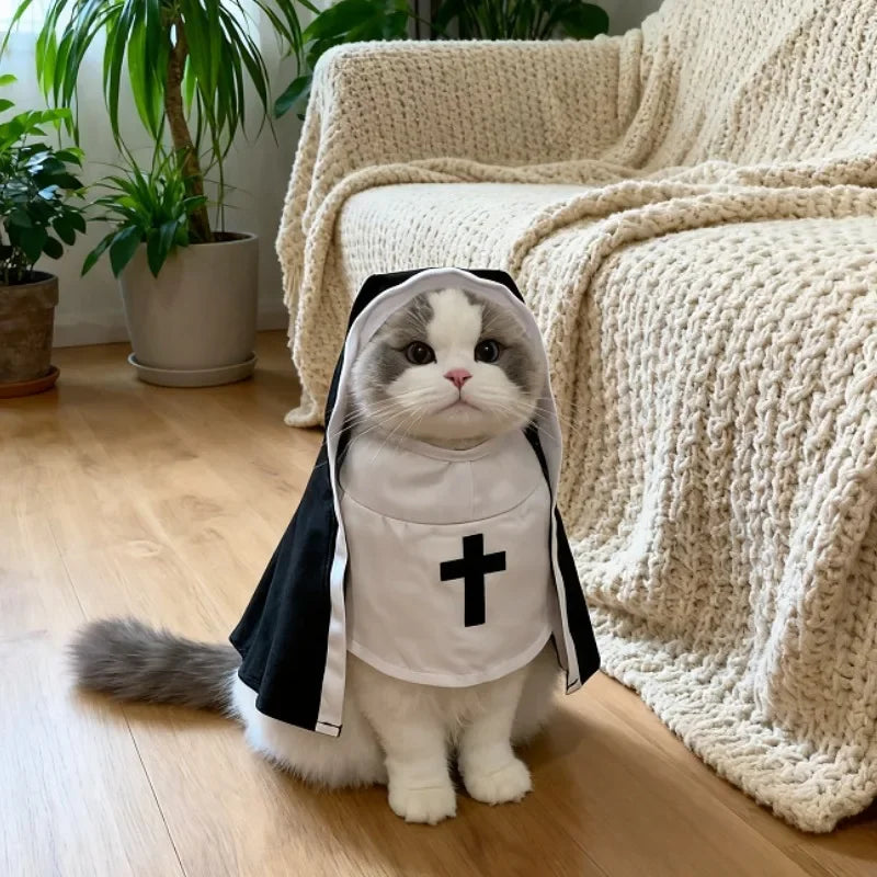 Cute Cat Dress Up Party Kitten Jesus  Clothes For Small Medium Dogs Cats Funny Cat Cosplay Party Costumes  Puppy Pet Accessory