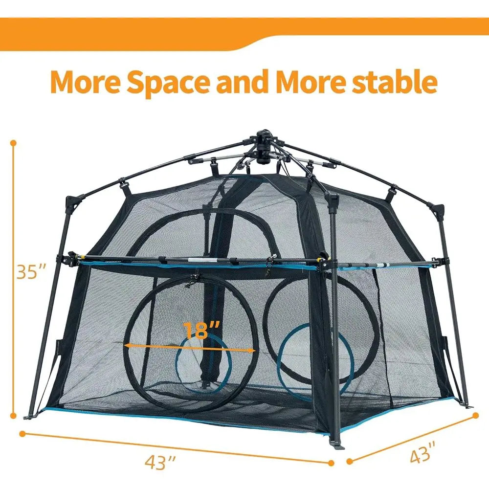 Large Catio Outdoor Cat Enclosure,2 Tier Pop Up Cat Tent, Spacious, Sturdy Outdoor Catio,Portable and Foldable Playpen Play Tent
