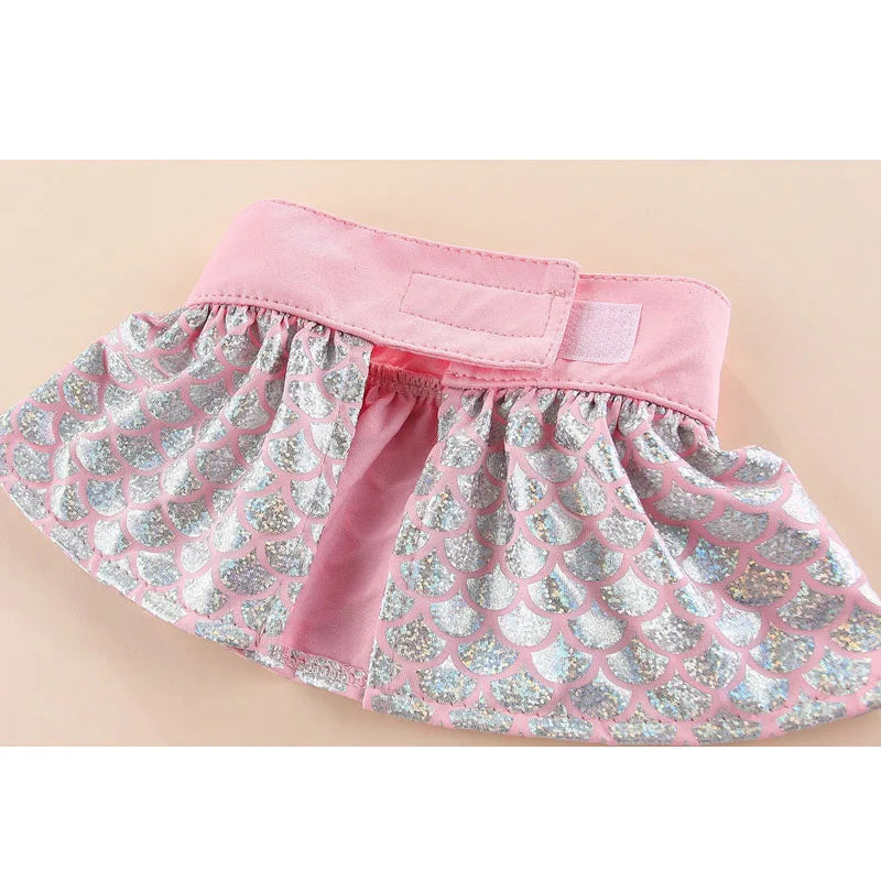 Fashion Dress Set for Small Dogs,Mermaid Dog Clothes,Girls Bikini Swimsuit for Small Dogs,Yorkshire Terrier,Puppy Skirt,Summer