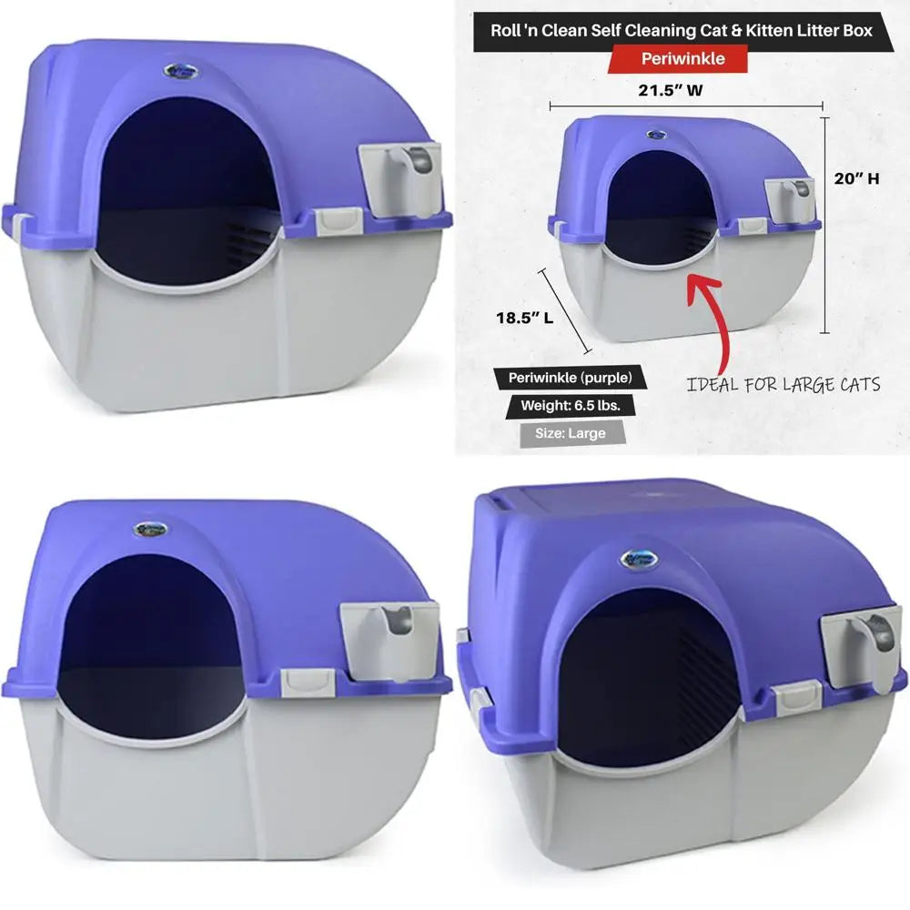 Automatic Self-Cleaning Litter Box for Regular Cats - Indoor Outdoor Enclosed Lid, Large Capacity, Easy Maintenance
