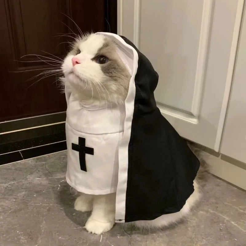 Cute Cat Dress Up Party Kitten Jesus  Clothes For Small Medium Dogs Cats Funny Cat Cosplay Party Costumes  Puppy Pet Accessory